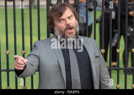 Londres, Angleterre. 5 septembre 2018, acteur, comédien, musicien Jack Black à la première mondiale de la chambre avec un réveil dans ses murs, en Angleterre.© Jason Richardson / Alamy Live News Banque D'Images