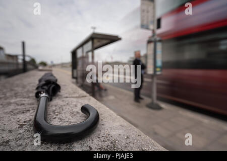 Londres, Royaume-Uni. 7 Septembre, 2018. 40e anniversaire de Georgi Markov 'Umbrella' Meurtre sur Waterloo Bridge. Crédit : Guy Josse/Alamy Live News Banque D'Images