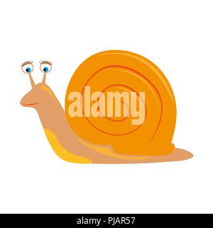 Cartoon snail sur fond blanc Illustration de Vecteur