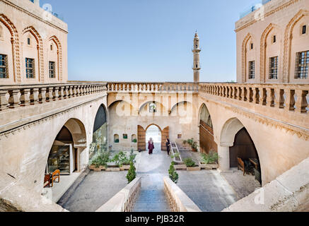 Escaliers de Old Post Office Building (Maison de famille Sahtana),un monument populaire à Mardin, Turquie.17 juin 2018 Banque D'Images