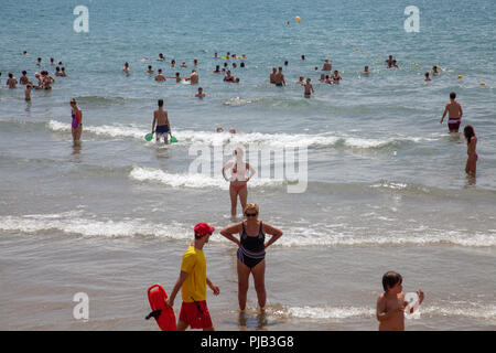 Platja de San Sebastian à Sitges, Espagne Banque D'Images