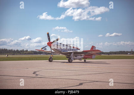 P-51 Mustang posés sur la piste Banque D'Images