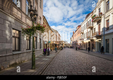 Vilnius / LITUANIE - Octobre 11, 2016 : Avis de Vilniaus Street, rue principale de la vieille ville Banque D'Images