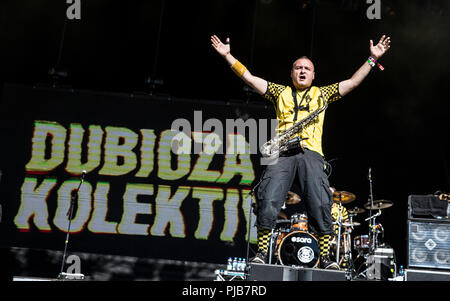 Bestival 2018 au château de Lulworth en Wareham comprend : dubioza kolektiv où Lulworth, Royaume-Uni : Quand : 05 août 2018 Source : WENN.com Banque D'Images