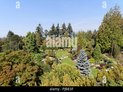 Quarry Gardens dans le parc Queen Elizabeth, Vancouver, BC, Canada Banque D'Images