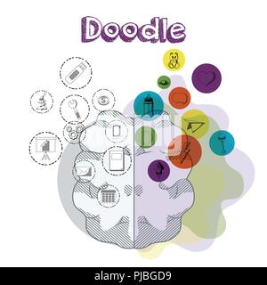 Doodle école dessins animés Illustration de Vecteur