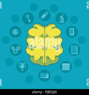 Cerveau et l'éducation Illustration de Vecteur