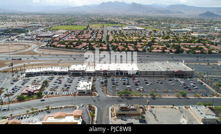 Vue aérienne d'un strip Mall de Las Vegas, Nevada Banque D'Images