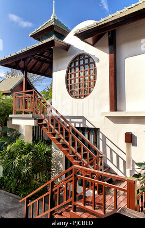 Maison traditionnelle de Thaïlande. Architecture thaïlandaise. Asie du Sud-est Banque D'Images