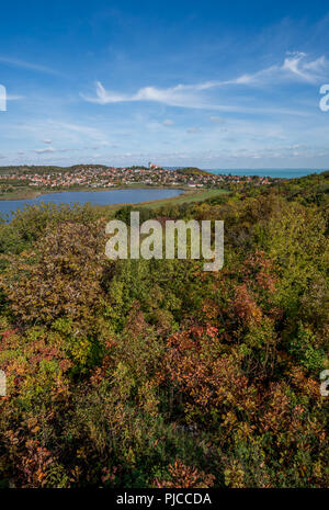 Vue aérienne de Tihany au lac Balaton en Hongrie Banque D'Images