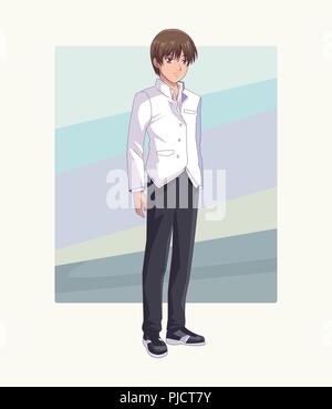 Jeune homme manga anime Illustration de Vecteur