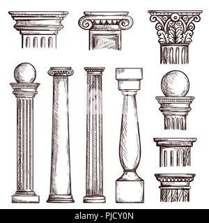 L'architecture arabe colonnes gravées Illustration de Vecteur