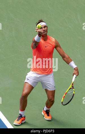 Rafael Nadal (ESP) de la compétition à l'US Open de Tennis 2018. Banque D'Images