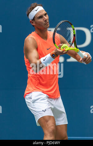 Rafael Nadal (ESP) de la compétition à l'US Open de Tennis 2018. Banque D'Images