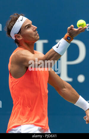 Rafael Nadal (ESP) de la compétition à l'US Open de Tennis 2018. Banque D'Images