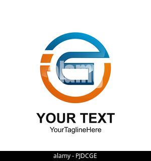 Lettre initiale ou IG IG modèle logo de couleur orange blue circle design pour les entreprises et l'identité de l'entreprise Illustration de Vecteur