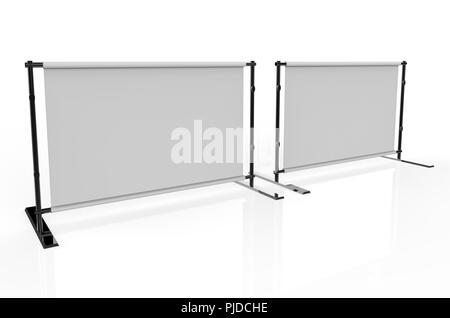 Stand pour les bandeaux décor isolé sur fond blanc . 3d illustration Banque D'Images
