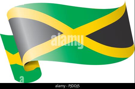 La Jamaïque drapeau, vector illustration sur fond blanc Illustration de Vecteur