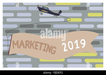 Marketing 2019 texte visible. Photo conceptuelle tendances commerciales pour 2019 Nouvelle année événement promotionnel. Banque D'Images