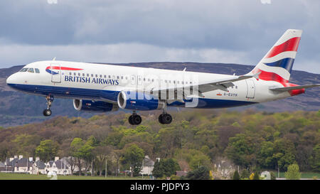 Navette de British Airways Londres vu arrivant à l'Aéroport International de Glasgow, Renfrewshire, en Écosse. Banque D'Images