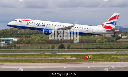 Navette de British Airways Londres vu arrivant à l'Aéroport International de Glasgow, Renfrewshire, en Écosse. Banque D'Images