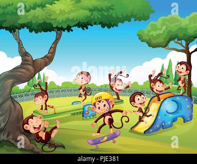 Monkey jouer au jeu pour enfants illustration Illustration de Vecteur