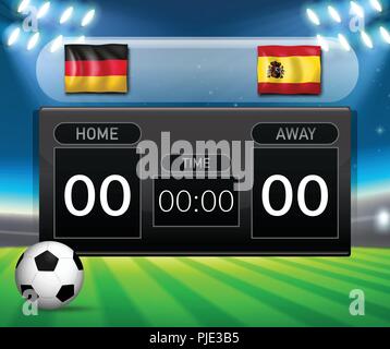 L'Allemagne contre l'Espagne tableau illustration modèle soccer Illustration de Vecteur