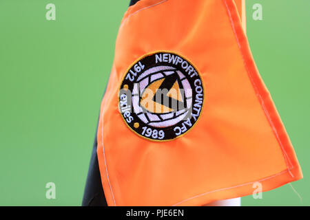 Vue générale de la Newport County AFC corner flag Banque D'Images