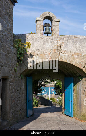 Hill et la garnison d'entrée fermée à Star Castle, Hugh Town, St Mary's, Îles Scilly, UK Banque D'Images