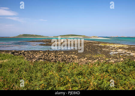 Une vue de Samson de Tresco, Îles Scilly, UK Banque D'Images