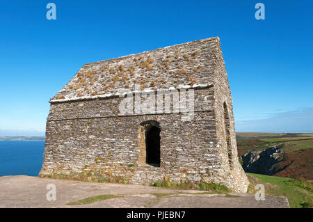 Chapelle St Michaels à rame Head dans le sud-est de Cornwall, Angleterre, Royaume-Uni. Banque D'Images