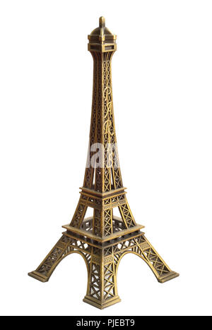 Tour Eiffel souvenir isolé sur fond blanc
