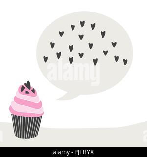 Belle belle caricature yummy cupcake Illustration de Vecteur