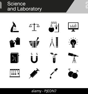 Laboratoire de sciences et d'icônes. Présentation de la conception, design graphique, application mobile, design web, infographie. Vector illustration. Illustration de Vecteur