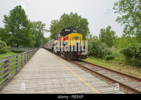 Cuyahoga Valley Scenic Railroad à Rockside dépôt à vue sur la vallée de l'Ohio, USA Banque D'Images