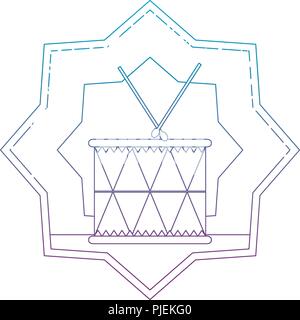 Ligne dégradées encore de tambour en bois à l'intérieur de l'objet star Illustration de Vecteur