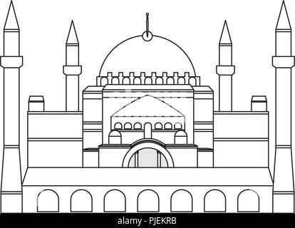 Médiéval en ligne architecture Taj Mahal en Inde Illustration de Vecteur