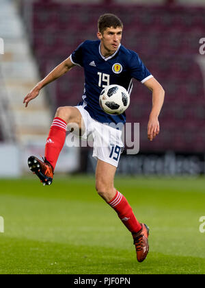 Parc de Murrayfield, Edinburgh, UK. Sep 6, 2018. Moins de 21 ans Championnat d'Écosse de football, U21 et U21 d'Andorre ; Ryan Williamson de l'Écosse : Action Crédit Plus Sport/Alamy Live News Banque D'Images
