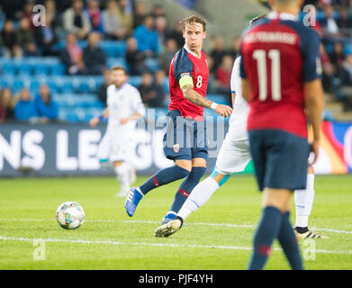 Norvège, Oslo - septembre 6, 2018. Stefan Johansen (8) de la Norvège vu pendant le match de football de l'UEFA Ligue des Nations Unies entre la Norvège et de Chypre à l'Ullevaal Stadion. (Photo crédit : Gonzales Photo - Jan-Erik Eriksen). Gonzales : Crédit Photo/Alamy Live News Banque D'Images