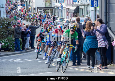 Ulverston, UK. 7 septembre 2018. Le Tour de Bretagne en passant par Ulverston, Cumbria. Crédit : Stephen Miller/Alamy Live News Banque D'Images