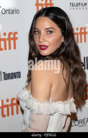 Olivia Munn assiste à la première de 'l' au cours de la 43e Festival International du Film de Toronto, tiff, à Ryerson Theatre de Toronto, Canada, le 06 septembre 2018. Dans le monde d'utilisation | Banque D'Images