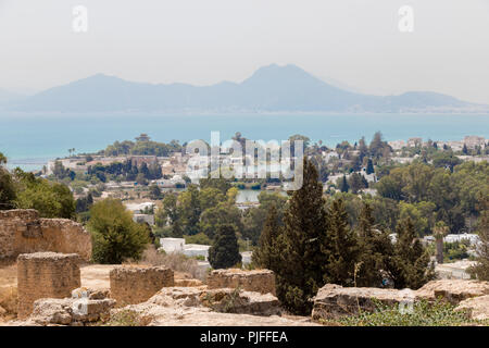 Les ruines de Carthage, Tunisie, Afrique Banque D'Images