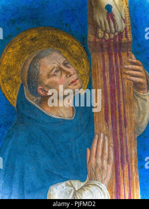 Italie, Toscane, Florence, couvent de San Marco, fresque peinte par Fra Angelico dans le cloître Silvestrini Banque D'Images