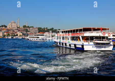 Turquie, Istanbul (municipalité de Fatih) trimestre d'Eminonu, la corne d'or et de la Mosquée de Suleymaniye Banque D'Images
