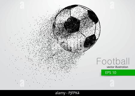 Silhouette d'un ballon de soccer de particules. Le texte et le fond sur un calque séparé, la couleur peut être changée en un clic. Illustration de Vecteur