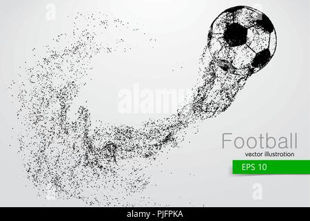 Silhouette d'un ballon de soccer de particules. Le texte et le fond sur un calque séparé, la couleur peut être changée en un clic. Illustration de Vecteur