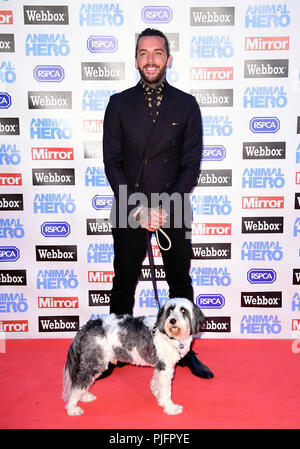 Pete Wicks participant à la Prix des héros des animaux s'est tenue à l'hôtel Grosvenor House, Londres. ASSOCIATION DE PRESSE Photo. Photo date : Jeudi 6 septembre 2018. Crédit photo doit se lire : Ian West/PA Wire Banque D'Images