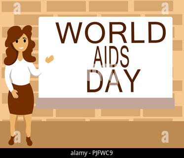 L'écriture de texte Word Journée mondiale de lutte contre le sida. Concept d'affaires pour le 1er décembre dédié à la sensibilisation du SIDA. Banque D'Images