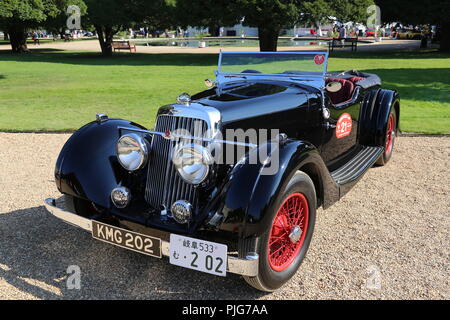 Aston Martin 15/98 Châssis long Tourer (1937), Concours d'élégance 2018, 2 septembre 2018. Hampton Court Palace, Londres, Royaume-Uni, Europe Banque D'Images