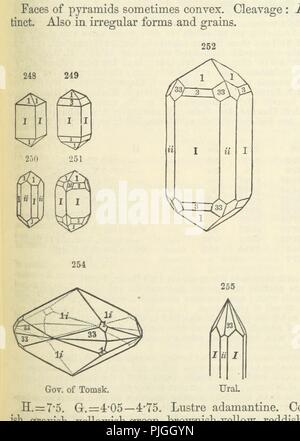 Libre à partir de la page 329 de "un système de minéralogie . Cinquième édition, remaniée et agrandie . Avec trois annexes et des corrections. (L'annexe I., 1868-1872, par G. J. Brosse. L'annexe II, 1872-1875, et à l'annexe III., 1875-180067. Banque D'Images